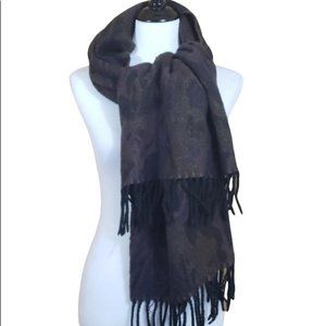 Express Compagnie International black/purple scarf with fringe